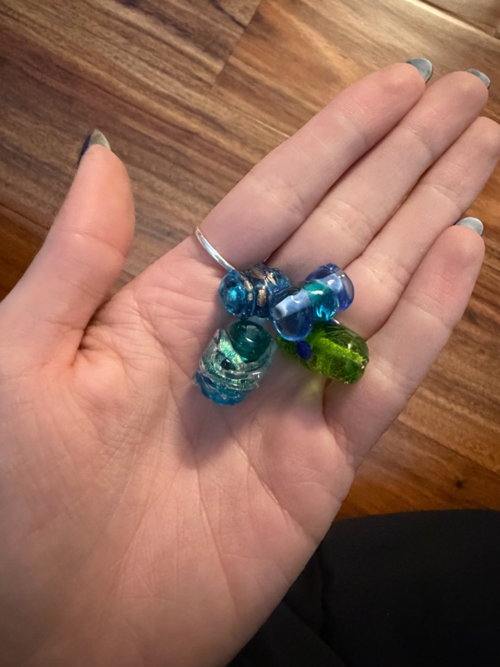 Handcrafted Blue & Green Glass Beads